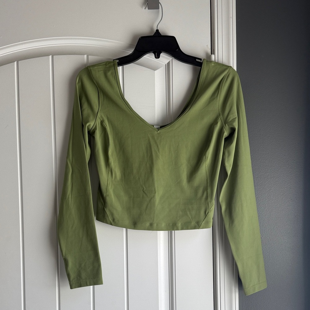 Olive Green Long Sleeve Women's Top